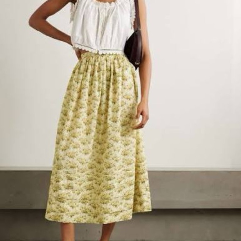 DÔEN NWT Marcie skirt in citron rosier floral - Picture 3 of 16
